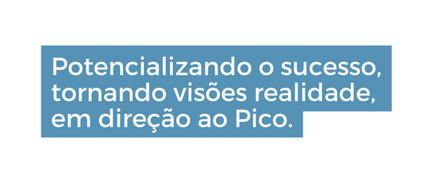 Potencializando o sucesso tornando visões realidade em direção ao Pico